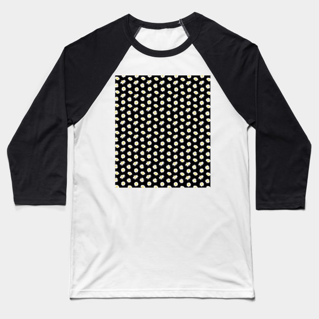 90’s Inspired Small Ditsy Pattern on Black Baseball T-Shirt by OneThreeSix